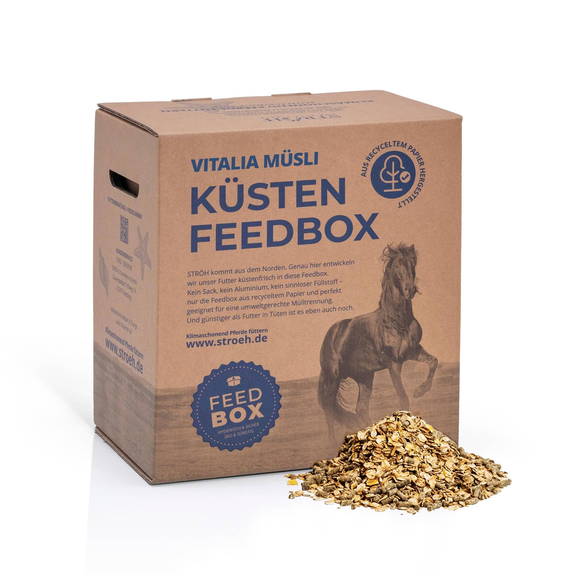 STRÖH Küsten Vitalia Müsli 20 kg Feedbox Haferfreies Premium-Pferdemüsli STRÖH Küsten Vitalia Müsli 20 kg Feedbox Haferfreies Premium-Pferdemüsli von STRÖH
