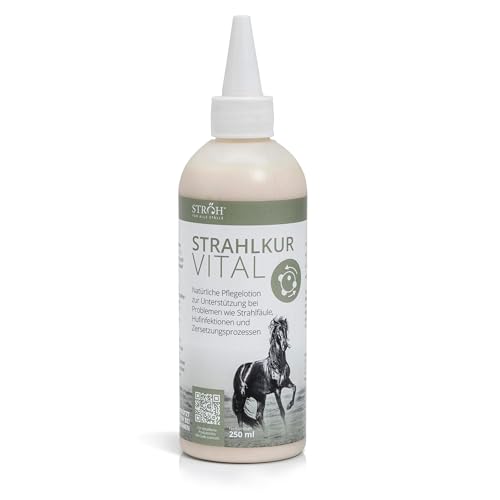 STRÖH Strahlkur Vital Pferd (250ml) • Pflegelotion für Pferde bei Strahlfäule, Hufpilz & Hufinfektion • Natürliche Hufpflege für Pferde mit Zink, Blutwurz, Propolis & mehr von STRÖH