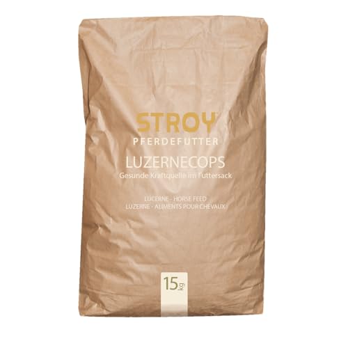 STROY Luzernecobs Luzernepellets Luzerne Cobs Pellet Klee Alfalfa Grascobs Pferdefutter Futter Für Großtiere Kleintiere 15kg x 20 Sack 300kg / 1 Palette Paligo von STROY