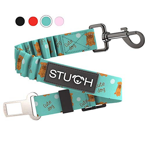 STUCH Universeller Bungee Sicherheitsgurt für Hunde & Katzen - Passend für alle Hunderassen & Autotypen (Farbe Türkis) von STUCH