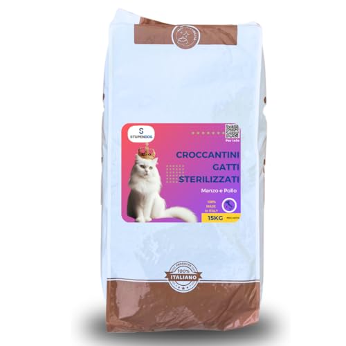 STUPENDOG Sterilisiertes Katzenfutter 15 kg – Rindfleischfutter für ausgewachsene Katzen – Katzenerhaltungsfutter, Katzenfutter von STUPENDOG