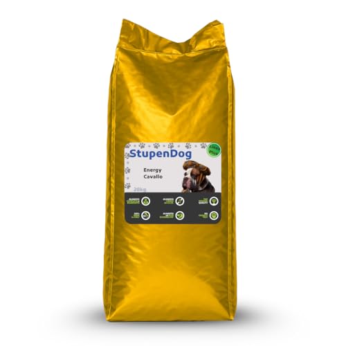 STUPENDOG Trockenfutter für Hunde, Energy Power 20 kg, Hundeleckerli für aktive erwachsene Hunde, halbfeuchtes Futter, Pferd von STUPENDOG
