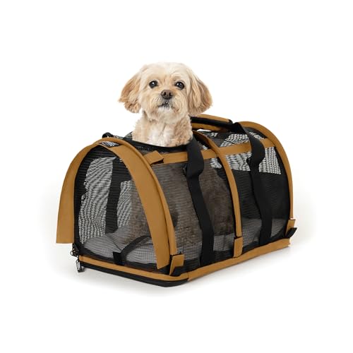 SturdiBag Haustier-Tragetasche, belüftetes Design, flexibel und kompakt für Reisen, groß, erdig-hellbraun von STURDI PRODUCTS