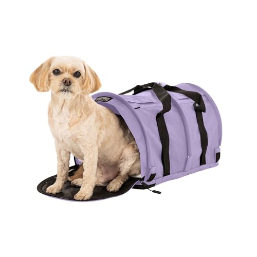 SturdiBag Pro 3.0 Haustier-Tragetasche für Katzen und Hunde – weiche Seiten mit Sicherheitsclips und Sicherheitsgurtgurten für Flugzeug- oder Autoreisen, groß, Lavendel von STURDI PRODUCTS