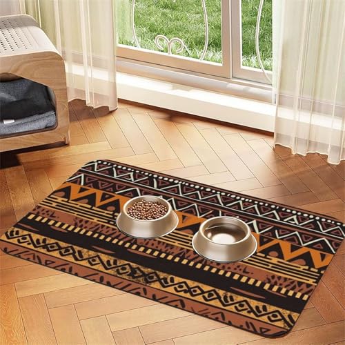 African Mud Cloth Tribal Hundefuttermatten für Böden, 30,5 x 45,7 cm, rutschfeste, super saugfähige Haustierfuttermatte, Geschirrspüler-Hundematte für Futter und Wasser, niedlich, Gummi, schnell African Mud Cloth Tribal Hundefuttermatten für Böden, 30,5 x 45,7 cm, rutschfeste, super saugfähige Haustierfuttermatte, Geschirrspüler-Hundematte für Futter und Wasser, niedlich, Gummi, schnell von STVYUKL