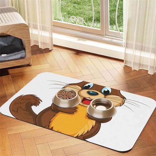 Animierte Futtermatten für Böden, 30,5 x 45,7 cm, rutschfest, super saugfähig, spülmaschinenfest, Hundematte für Futter und Wasser, niedlich, schnell trocknend, für Hunde, Welpen, Katzen Animierte Futtermatten für Böden, 30,5 x 45,7 cm, rutschfest, super saugfähig, spülmaschinenfest, Hundematte für Futter und Wasser, niedlich, schnell trocknend, für Hunde, Welpen, Katzen von STVYUKL