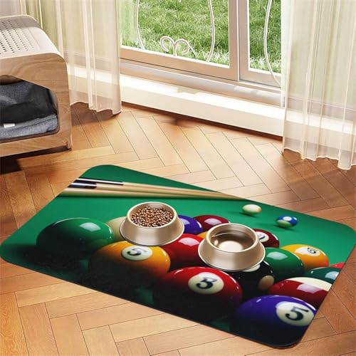 Billard-Hundefuttermatten für Böden, 40,6 x 61 cm, rutschfeste, super saugfähige Haustierfuttermatte, Geschirrspüler-Hundematte für Futter und Wasser, niedlich, Gummi, schnell trocknend Billard-Hundefuttermatten für Böden, 40,6 x 61 cm, rutschfeste, super saugfähige Haustierfuttermatte, Geschirrspüler-Hundematte für Futter und Wasser, niedlich, Gummi, schnell trocknend von STVYUKL