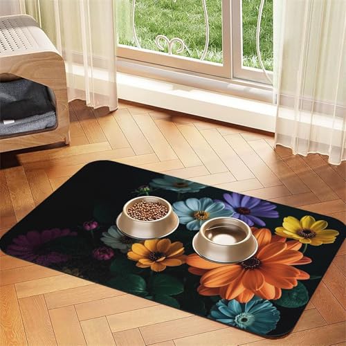 Bright Flowers Hundefuttermatten für Böden, rutschfest, super saugfähig, für Futter und Wasser, niedlich, Gummi, schnell trocknend, 40,6 x 61 cm, für Hunde, Welpen, Katzen Bright Flowers Hundefuttermatten für Böden, rutschfest, super saugfähig, für Futter und Wasser, niedlich, Gummi, schnell trocknend, 40,6 x 61 cm, für Hunde, Welpen, Katzen von STVYUKL