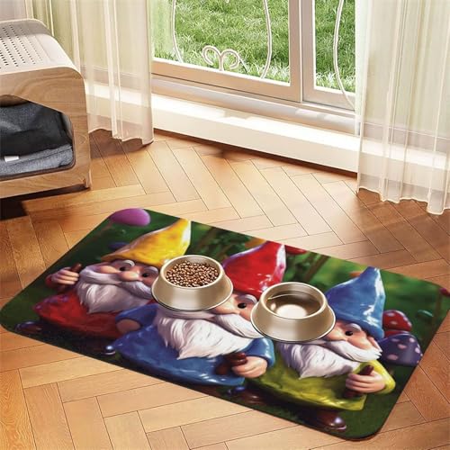 Bunte Zwerge, Hundefuttermatten für Böden, rutschfest, super saugfähig, für Futter und Wasser, niedlich, Gummi, schnell trocknend, für Hunde, Welpen, Katzen, 30,5 x 45,7 cm Bunte Zwerge, Hundefuttermatten für Böden, rutschfest, super saugfähig, für Futter und Wasser, niedlich, Gummi, schnell trocknend, für Hunde, Welpen, Katzen, 30,5 x 45,7 cm von STVYUKL