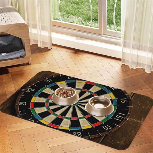 Dartscheibe Hundefuttermatten für Böden, rutschfest, super saugfähig, für Futter und Wasser, niedlich, Gummi, schnell trocknend, für Hunde, Welpen, Katzen, 40,6 x 61 cm Dartscheibe Hundefuttermatten für Böden, rutschfest, super saugfähig, für Futter und Wasser, niedlich, Gummi, schnell trocknend, für Hunde, Welpen, Katzen, 40,6 x 61 cm von STVYUKL