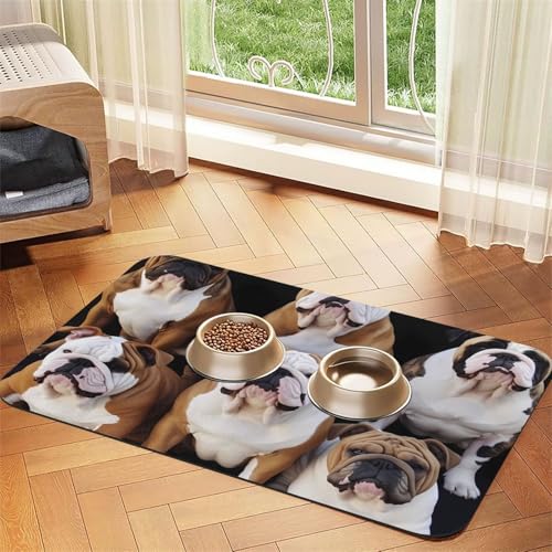Englische Bulldoggen Hundefuttermatten für Böden, rutschfest, super saugfähig, für Futter und Wasser, niedlich, Gummi, schnell trocknend, für Hunde, Welpen, Katzen, 40,6 x 61 cm Englische Bulldoggen Hundefuttermatten für Böden, rutschfest, super saugfähig, für Futter und Wasser, niedlich, Gummi, schnell trocknend, für Hunde, Welpen, Katzen, 40,6 x 61 cm von STVYUKL