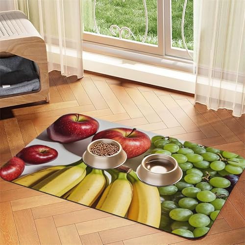 Fresh Fruits Hundefuttermatten für Böden, rutschfeste, super saugfähige Haustierfuttermatte, Geschirrspüler-Hundematte für Futter und Wasser, niedlich, Gummi, schnell trocknend, Haustier-Futtermatte Fresh Fruits Hundefuttermatten für Böden, rutschfeste, super saugfähige Haustierfuttermatte, Geschirrspüler-Hundematte für Futter und Wasser, niedlich, Gummi, schnell trocknend, Haustier-Futtermatte von STVYUKL