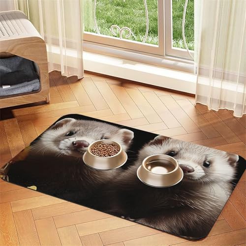 Frettchen Hundefuttermatten für Böden, rutschfest, super saugfähig, für Futter und Wasser, niedlich, Gummi, schnell trocknend, für Hunde, Welpen, Katzen, 30,5 x 45,7 cm Frettchen Hundefuttermatten für Böden, rutschfest, super saugfähig, für Futter und Wasser, niedlich, Gummi, schnell trocknend, für Hunde, Welpen, Katzen, 30,5 x 45,7 cm von STVYUKL
