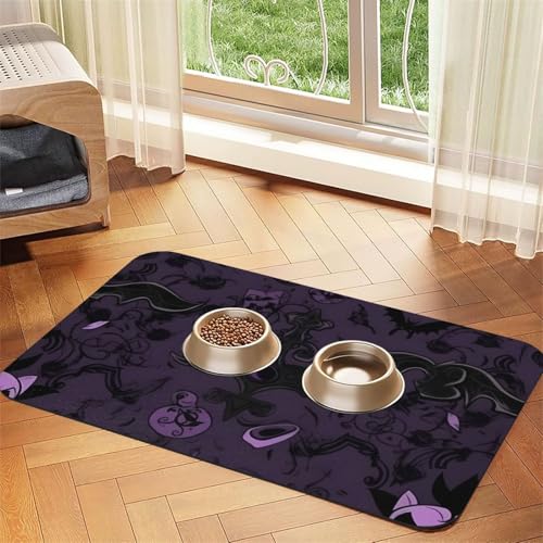 Gruselige Hundefuttermatten für Böden, 30,5 x 45,7 cm, rutschfest, super saugfähig, spülmaschinenfest, Hundematte für Futter und Wasser, niedlich, schnell trocknend, für Hunde, Welpen, Katzen, Lila Gruselige Hundefuttermatten für Böden, 30,5 x 45,7 cm, rutschfest, super saugfähig, spülmaschinenfest, Hundematte für Futter und Wasser, niedlich, schnell trocknend, für Hunde, Welpen, Katzen, Lila von STVYUKL