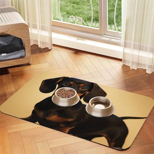 Hunde-Futtermatte für Böden, rutschfest, super saugfähig, für Futter und Wasser, niedliche, schnell trocknende Gummi-Futtermatte für Hunde, Welpen, Katzen, 30,5 x 45,7 cm Hunde-Futtermatte für Böden, rutschfest, super saugfähig, für Futter und Wasser, niedliche, schnell trocknende Gummi-Futtermatte für Hunde, Welpen, Katzen, 30,5 x 45,7 cm von STVYUKL