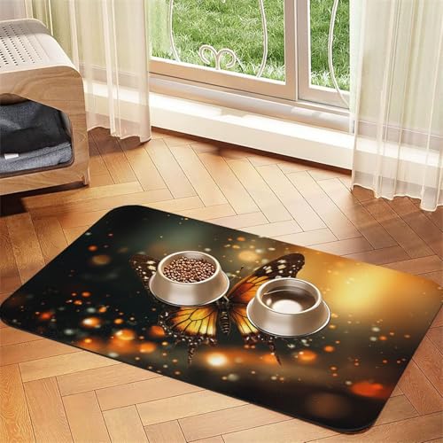 Hundefuttermatten für Böden, 30,5 x 45,7 cm, rutschfest, super saugfähig, Geschirrspüler-Hundematte für Futter und Wasser, niedlich, schnell trocknend, für Hunde, Welpen, Katzen, Orange Hundefuttermatten für Böden, 30,5 x 45,7 cm, rutschfest, super saugfähig, Geschirrspüler-Hundematte für Futter und Wasser, niedlich, schnell trocknend, für Hunde, Welpen, Katzen, Orange von STVYUKL
