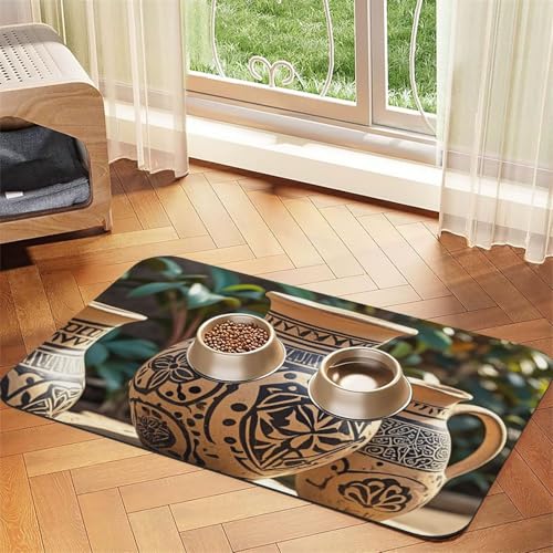 Hundefuttermatten für Böden, 30,5 x 45,7 cm, rutschfest, super saugfähig, spülmaschinenfest, Hundematte für Futter und Wasser, niedlich, schnell trocknend, für Hunde, Welpen, Katzen Hundefuttermatten für Böden, 30,5 x 45,7 cm, rutschfest, super saugfähig, spülmaschinenfest, Hundematte für Futter und Wasser, niedlich, schnell trocknend, für Hunde, Welpen, Katzen von STVYUKL