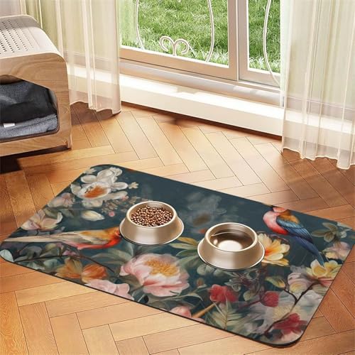 Hundefuttermatten für Böden, 40,6 x 61 cm, rutschfest, super saugfähig, Geschirrspüler-Hundematte für Futter und Wasser, niedliche, schnell trocknende Haustier-Futtermatte für Hunde, Welpen, Katzen von STVYUKL