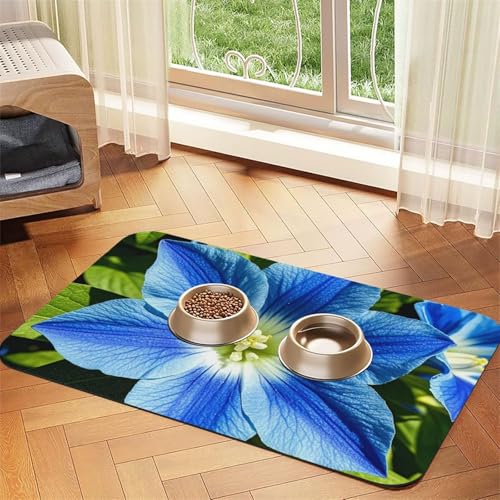 Hundefuttermatten für Böden, rutschfest, super saugfähig, Geschirrspüler, Hundematte für Futter und Wasser, niedlich, schnell trocknend, für Hunde, Welpen, Katzen, 40,6 x 61 cm, Blau Hundefuttermatten für Böden, rutschfest, super saugfähig, Geschirrspüler, Hundematte für Futter und Wasser, niedlich, schnell trocknend, für Hunde, Welpen, Katzen, 40,6 x 61 cm, Blau von STVYUKL