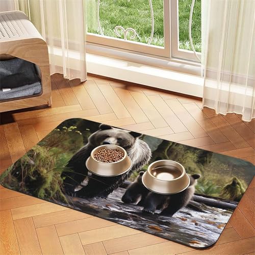Hundefuttermatten für Böden, rutschfest, super saugfähig, Geschirrspüler-Hundematte für Futter und Wasser, niedlich, schnell trocknend, 40,6 x 61 cm, für Hunde, Welpen, Katzen Hundefuttermatten für Böden, rutschfest, super saugfähig, Geschirrspüler-Hundematte für Futter und Wasser, niedlich, schnell trocknend, 40,6 x 61 cm, für Hunde, Welpen, Katzen von STVYUKL