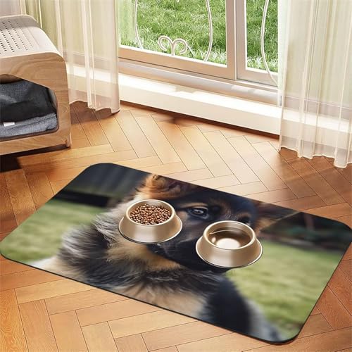 Hundefuttermatten für Böden, rutschfest, super saugfähig, Geschirrspüler-Hundematte für Futter und Wasser, niedlich, schnell trocknend, für Hunde, Welpen, Katzen, 30,5 x 45,7 cm Hundefuttermatten für Böden, rutschfest, super saugfähig, Geschirrspüler-Hundematte für Futter und Wasser, niedlich, schnell trocknend, für Hunde, Welpen, Katzen, 30,5 x 45,7 cm von STVYUKL