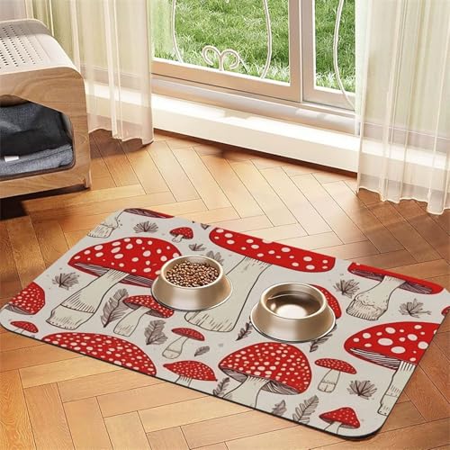 Hundefuttermatten für Böden, rutschfest, super saugfähig, für Geschirrspüler, Hundefutter und Wasser, niedlich, schnell trocknend, 30,5 x 45,7 cm, Rot / Weiß Hundefuttermatten für Böden, rutschfest, super saugfähig, für Geschirrspüler, Hundefutter und Wasser, niedlich, schnell trocknend, 30,5 x 45,7 cm, Rot / Weiß von STVYUKL