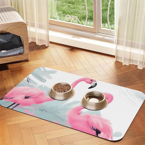 Hundefuttermatten für Böden, rutschfest, super saugfähig, spülmaschinenfest, für Futter und Wasser, niedlich, schnell trocknend, für Hunde, Welpen, Katzen, Rosa Flamingo, 30,5 x 45,7 cm Hundefuttermatten für Böden, rutschfest, super saugfähig, spülmaschinenfest, für Futter und Wasser, niedlich, schnell trocknend, für Hunde, Welpen, Katzen, Rosa Flamingo, 30,5 x 45,7 cm von STVYUKL