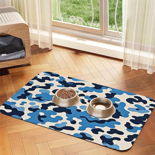 Hundefuttermatten für Böden, rutschfest, super saugfähig, spülmaschinenfest, für Futter und Wasser, niedliches Gummi, schnell trocknend, für Hunde, Welpen, Katzen, 30,5 x 45,7 cm, Blau Hundefuttermatten für Böden, rutschfest, super saugfähig, spülmaschinenfest, für Futter und Wasser, niedliches Gummi, schnell trocknend, für Hunde, Welpen, Katzen, 30,5 x 45,7 cm, Blau von STVYUKL
