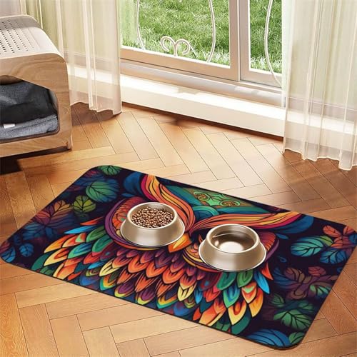 Hundefuttermatten mit Eulenmuster, 40,6 x 61 cm, rutschfest, super saugfähig, spülmaschinenfest, Hundematte für Futter und Wasser, niedlich, schnell trocknend, für Hunde, Welpen, Katzen Hundefuttermatten mit Eulenmuster, 40,6 x 61 cm, rutschfest, super saugfähig, spülmaschinenfest, Hundematte für Futter und Wasser, niedlich, schnell trocknend, für Hunde, Welpen, Katzen von STVYUKL