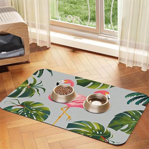 Hundefuttermatten mit Flamingo-Palmen für Böden, rutschfest, super saugfähig, für Futter und Wasser, niedlich, Gummi, schnell trocknend, 30,5 x 45,7 cm, für Hunde, Welpen, Katzen Hundefuttermatten mit Flamingo-Palmen für Böden, rutschfest, super saugfähig, für Futter und Wasser, niedlich, Gummi, schnell trocknend, 30,5 x 45,7 cm, für Hunde, Welpen, Katzen von STVYUKL