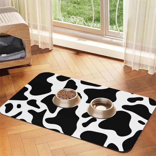 Hundefuttermatten mit Kuh-Punkten für Böden, rutschfest, super saugfähig, für Futter und Wasser, niedlich, Gummi, schnell trocknend, für Hunde, Welpen, Katzen, 40,6 x 61 cm Hundefuttermatten mit Kuh-Punkten für Böden, rutschfest, super saugfähig, für Futter und Wasser, niedlich, Gummi, schnell trocknend, für Hunde, Welpen, Katzen, 40,6 x 61 cm von STVYUKL