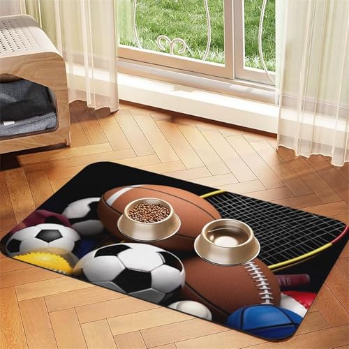 Hundefuttermatten mit Sportmotiven für Böden, rutschfest, super saugfähig, für Futter und Wasser, niedlich, Gummi, schnell trocknend, 40,6 x 61 cm, für Hunde, Welpen, Katzen Hundefuttermatten mit Sportmotiven für Böden, rutschfest, super saugfähig, für Futter und Wasser, niedlich, Gummi, schnell trocknend, 40,6 x 61 cm, für Hunde, Welpen, Katzen von STVYUKL