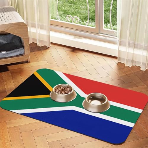 Hundefuttermatten mit Südafrika-Flagge, für Böden, rutschfest, super saugfähig, spülmaschinenfest, Hundematte für Futter und Wasser, niedlich, schnell trocknend, für Hunde, Welpen, Katzen Hundefuttermatten mit Südafrika-Flagge, für Böden, rutschfest, super saugfähig, spülmaschinenfest, Hundematte für Futter und Wasser, niedlich, schnell trocknend, für Hunde, Welpen, Katzen von STVYUKL