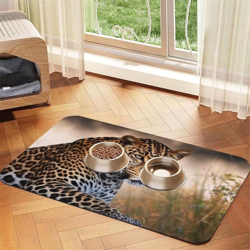 Hundefuttermatten mit afrikanischem Tier-Leopardenmuster für Böden, 30,5 x 45,7 cm, rutschfest, super saugfähig, spülmaschinenfest, Hundematte für Futter und Wasser, niedlich, Gummi, schnell trocknend Hundefuttermatten mit afrikanischem Tier-Leopardenmuster für Böden, 30,5 x 45,7 cm, rutschfest, super saugfähig, spülmaschinenfest, Hundematte für Futter und Wasser, niedlich, Gummi, schnell trocknend von STVYUKL