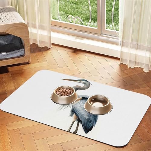 Hundefuttermatten mit langem Schnabelreiher für Böden, rutschfest, super saugfähig, für Futter und Wasser, niedlich, Gummi, schnell trocknend, für Hunde, Welpen, Katzen, 40,6 x 61 cm Hundefuttermatten mit langem Schnabelreiher für Böden, rutschfest, super saugfähig, für Futter und Wasser, niedlich, Gummi, schnell trocknend, für Hunde, Welpen, Katzen, 40,6 x 61 cm von STVYUKL