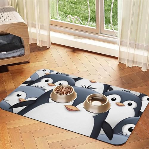 Hundefuttermatten mit niedlichem Pinguin-Motiv, 40,6 x 61 cm, rutschfest, super saugfähig, spülmaschinenfest, Hundematte für Futter und Wasser, niedlich, Gummi, schnell trocknend, Haustier-Futtermatte Hundefuttermatten mit niedlichem Pinguin-Motiv, 40,6 x 61 cm, rutschfest, super saugfähig, spülmaschinenfest, Hundematte für Futter und Wasser, niedlich, Gummi, schnell trocknend, Haustier-Futtermatte von STVYUKL