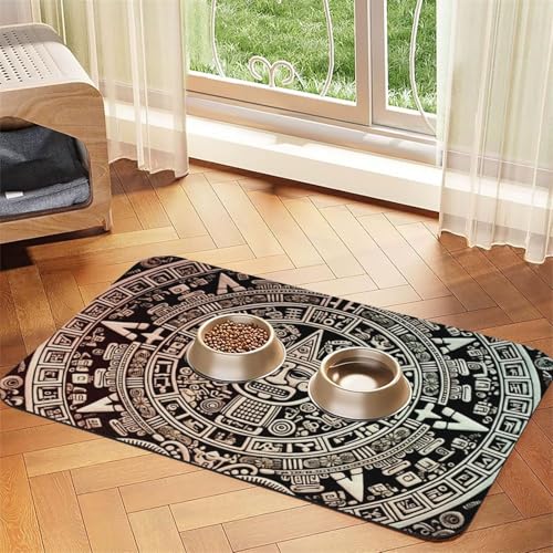 Maya-Kalender, Hundefuttermatten für Böden, 30,5 x 45,7 cm, rutschfest, super saugfähig, Geschirrspüler-Hundematte für Futter und Wasser, niedliche, schnell trocknende Haustier-Futtermatte für Hunde Maya-Kalender, Hundefuttermatten für Böden, 30,5 x 45,7 cm, rutschfest, super saugfähig, Geschirrspüler-Hundematte für Futter und Wasser, niedliche, schnell trocknende Haustier-Futtermatte für Hunde von STVYUKL