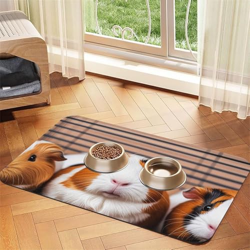 Meerschweinchen-Hundefuttermatten für Böden, rutschfest, super saugfähig, für Futter und Wasser, niedlich, Gummi, schnell trocknend, für Hunde, Welpen, Katzen, 30,5 x 45,7 cm Meerschweinchen-Hundefuttermatten für Böden, rutschfest, super saugfähig, für Futter und Wasser, niedlich, Gummi, schnell trocknend, für Hunde, Welpen, Katzen, 30,5 x 45,7 cm von STVYUKL