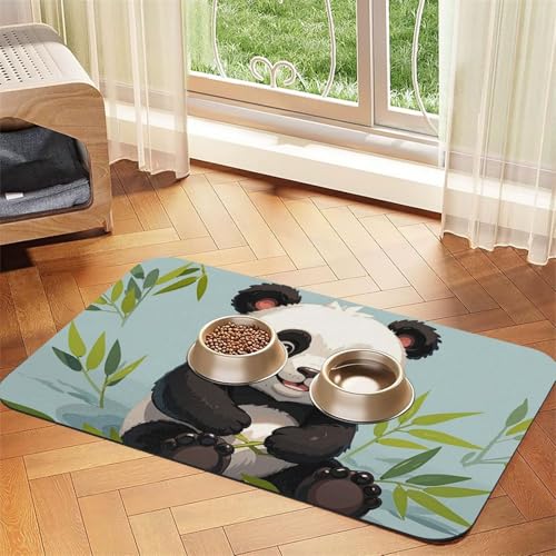 Panda Hundefuttermatten für Böden, 30,5 x 45,7 cm, rutschfeste, super saugfähige Haustierfuttermatte, Geschirrspüler-Hundematte für Futter und Wasser, niedlich, Gummi, schnell trocknend Panda Hundefuttermatten für Böden, 30,5 x 45,7 cm, rutschfeste, super saugfähige Haustierfuttermatte, Geschirrspüler-Hundematte für Futter und Wasser, niedlich, Gummi, schnell trocknend von STVYUKL