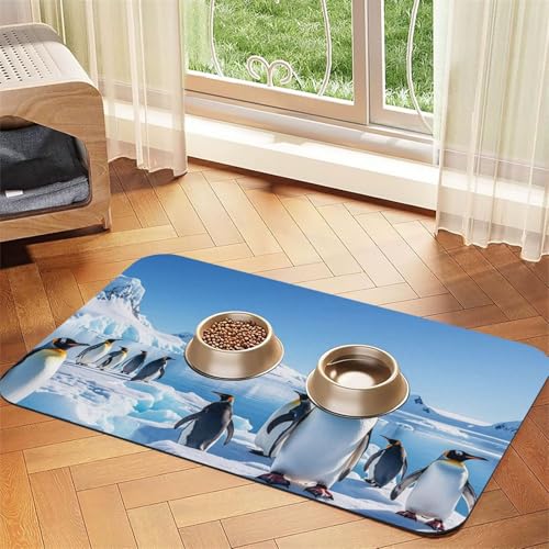 Pinguin Antarktis Eis-Hundefuttermatten für Böden, rutschfest, super saugfähig, für Futter und Wasser, niedlich, Gummi, schnell trocknend, für Hunde, Welpen, Katzen, 30,5 x 45,7 cm Pinguin Antarktis Eis-Hundefuttermatten für Böden, rutschfest, super saugfähig, für Futter und Wasser, niedlich, Gummi, schnell trocknend, für Hunde, Welpen, Katzen, 30,5 x 45,7 cm von STVYUKL
