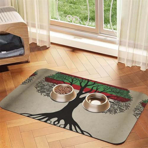Tree Hundefuttermatten für Böden, 30,5 x 45,7 cm, rutschfest, super saugfähig, spülmaschinenfest, Hundematte für Futter und Wasser, niedlich, schnell trocknend, für Hunde, Welpen, Katzen Tree Hundefuttermatten für Böden, 30,5 x 45,7 cm, rutschfest, super saugfähig, spülmaschinenfest, Hundematte für Futter und Wasser, niedlich, schnell trocknend, für Hunde, Welpen, Katzen von STVYUKL