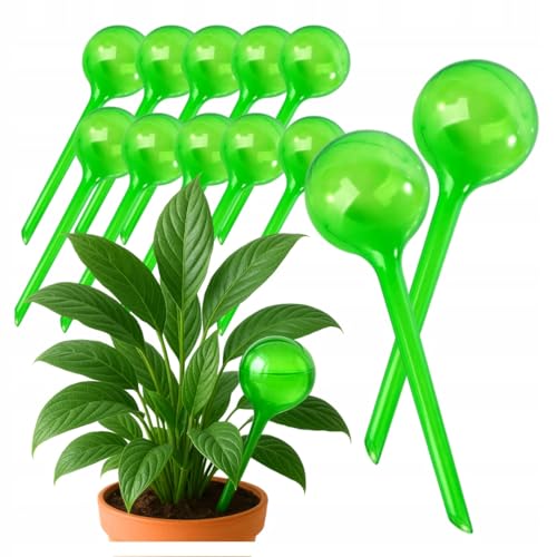 STYLIZER Wasserspender Pflanzen 70ml 10er Set - Bewässerungskugeln Klein - Pflanzen Selbstbewässerung - Pflanzenbewässerung Indoor & Outdoor - Bewässerung Zimmerpflanzen & Topfpflanzen, Grün von STYLIZER