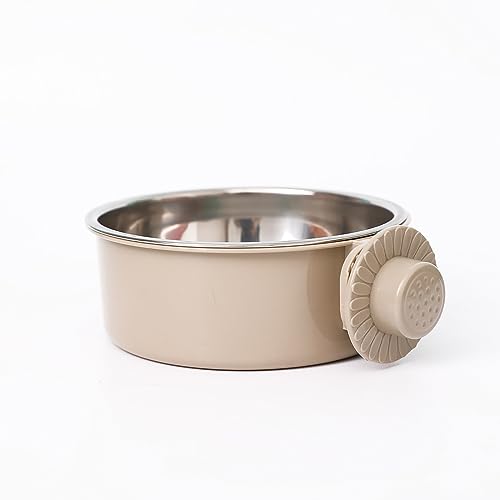 Kisten-Hunde- und Katzennäpfe, abnehmbare Edelstahl-Hängekäfig-Näpfe, Zwinger, Futter- und Wassernäpfe mit Bolzenhalter für Welpen, Katzen, Kaninchen, Vögel von SUABON