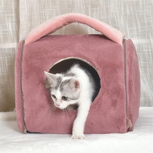 Tierhöhle, Katzenzelt, Katzenbett, Höhle for Drinnen, Hundebett, Haustierbett, Kleine Hundehütte, Beruhigendes Hundebett (Color : A1, Size : 38 * 36 * 30CM) von SUABON