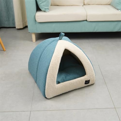 Weiches Bett for Hunde Und Katzen, Haustierzelt, Katzenbett, Höhle for Katzen Und Kleine Hunde, Waschbar, Kleines Katzenhaus, Abgedecktes Katzenbett (Color : A2, Size : 36 * 36 * 32CM) von SUABON