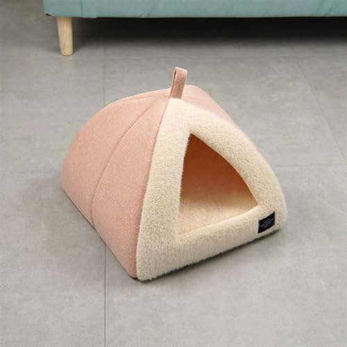 Weiches Bett for Hunde Und Katzen, Haustierzelt, Katzenbett, Höhle for Katzen Und Kleine Hunde, Waschbar, Kleines Katzenhaus, Abgedecktes Katzenbett (Color : A3, Size : 36 * 36 * 32CM) von SUABON