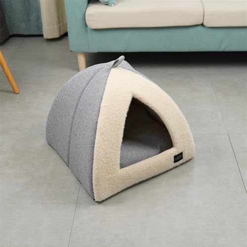 Weiches Bett for Hunde Und Katzen, Haustierzelt, Katzenbett, Höhle for Katzen Und Kleine Hunde, Waschbar, Kleines Katzenhaus, Abgedecktes Katzenbett (Color : A4, Size : 36 * 36 * 32CM) von SUABON