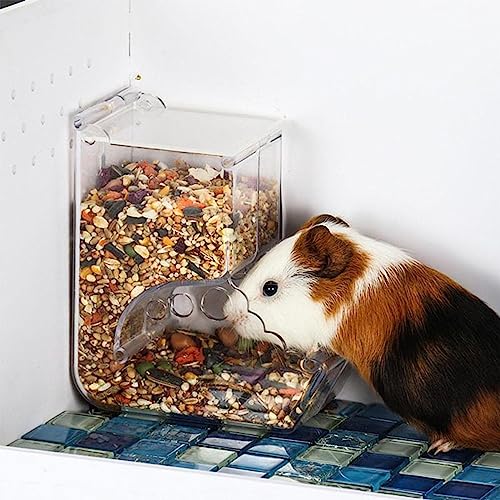 Hamster-Futterspender für kleine Tiere, automatischer Spender, Schwerkraft-Auto-Spender, Haustierpellets, Futteraufbewahrung, Meerschweinchen und andere kleine Tiere, ideale Futterstation von SUAOEO