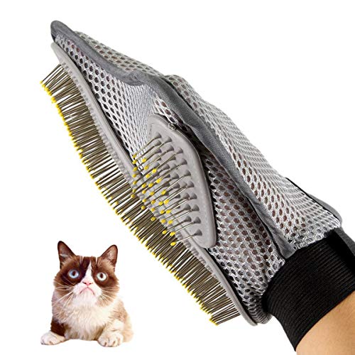 SUAVER Fellpflege Hundebürste, Tierhaarentferner Handschuh Magic Haustier Massagehandschuh Hunde Katzen Fell Badebürste Haarentferner Fellpflegehandschuh Gummi Grooming Shedding Deshedding von SUAVER