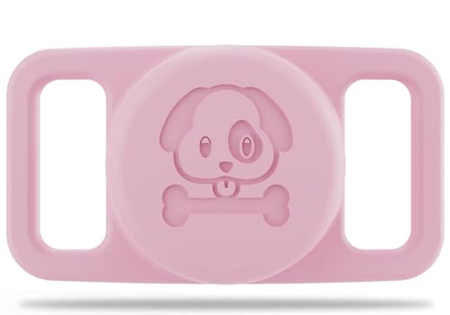 SUBORAWOS AirTag-Halter für Hunde und Katzen, Silikon-Hülle, IP68 wasserdicht, Anti-Verlust, Rosa, für AirTag, Verlustsicherung für Haustiere, Tracking von Gegenständen von SUBORAWOS